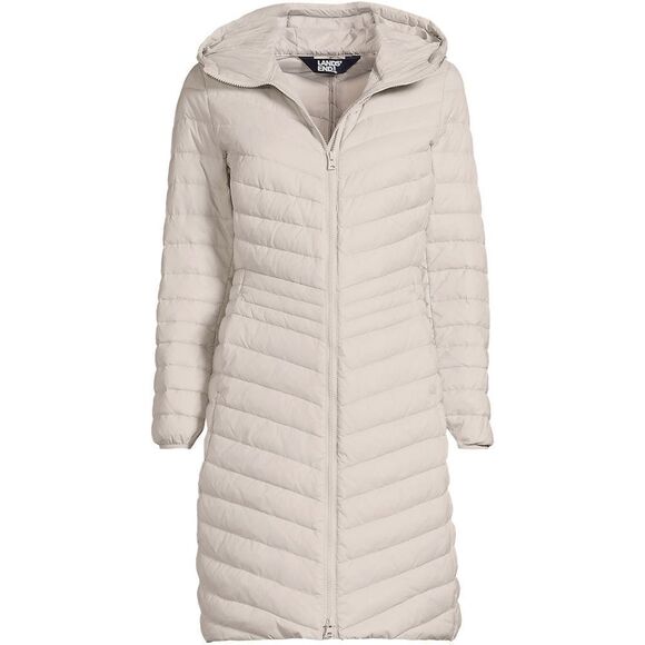 Land's End Coat Wanderlust Ultralight 800 fill packable Down Quitled Dusk Gray M - Picture 3 of 6